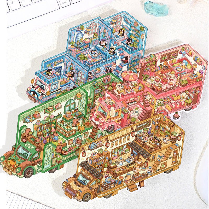 Set di 10 adesivi 3D fai da te, atossici e sicuri, in miniatura, per
