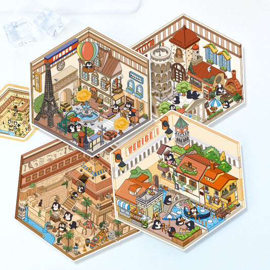 Motyw podróży | Scene World 10.0 Series | Naklejki DIY Scena, Naklejki 3D Miniaturowe Sceny, Naklejki DIY łagodzące stres, Naklejki Scena-Setting