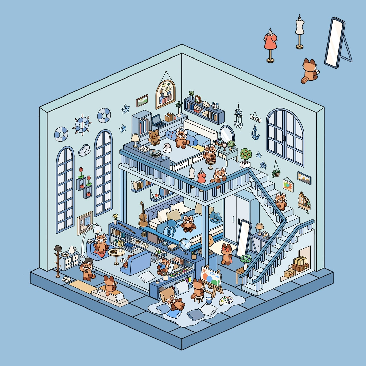 Temat imprezy życia | Seria Scene World 5.0, Naklejki sceniczne, Naklejki 3D do miniatur scen, Naklejki DIY na redukcję stresu, Naklejki do tworzenia scen