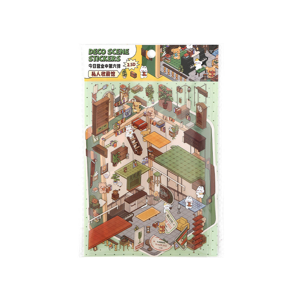 오늘 오픈 시리즈 6.0 | 스티커 장면, 3D 미니어처 장면 스티커, 스트레스 해소 DIY 스티커, 장면 설정 스티커