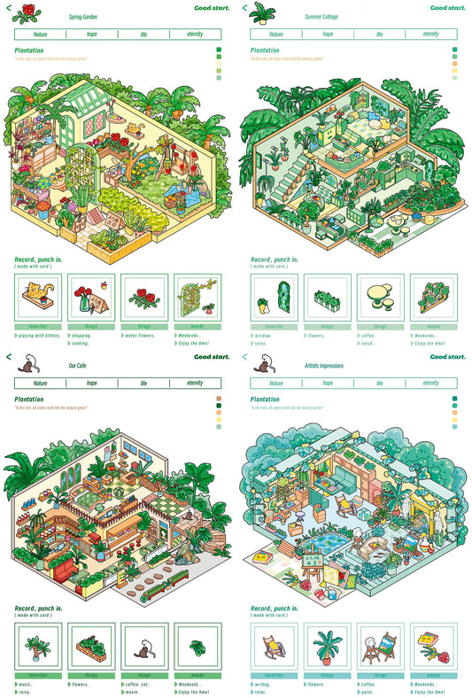 Plantaion Theme | Scene Garden 4.0 Series | Sticker Scene, 3D Miniature Scene Stickers, Stress-Relief DIY Stickers, Scene-Setting Stickers, DIY Sticker