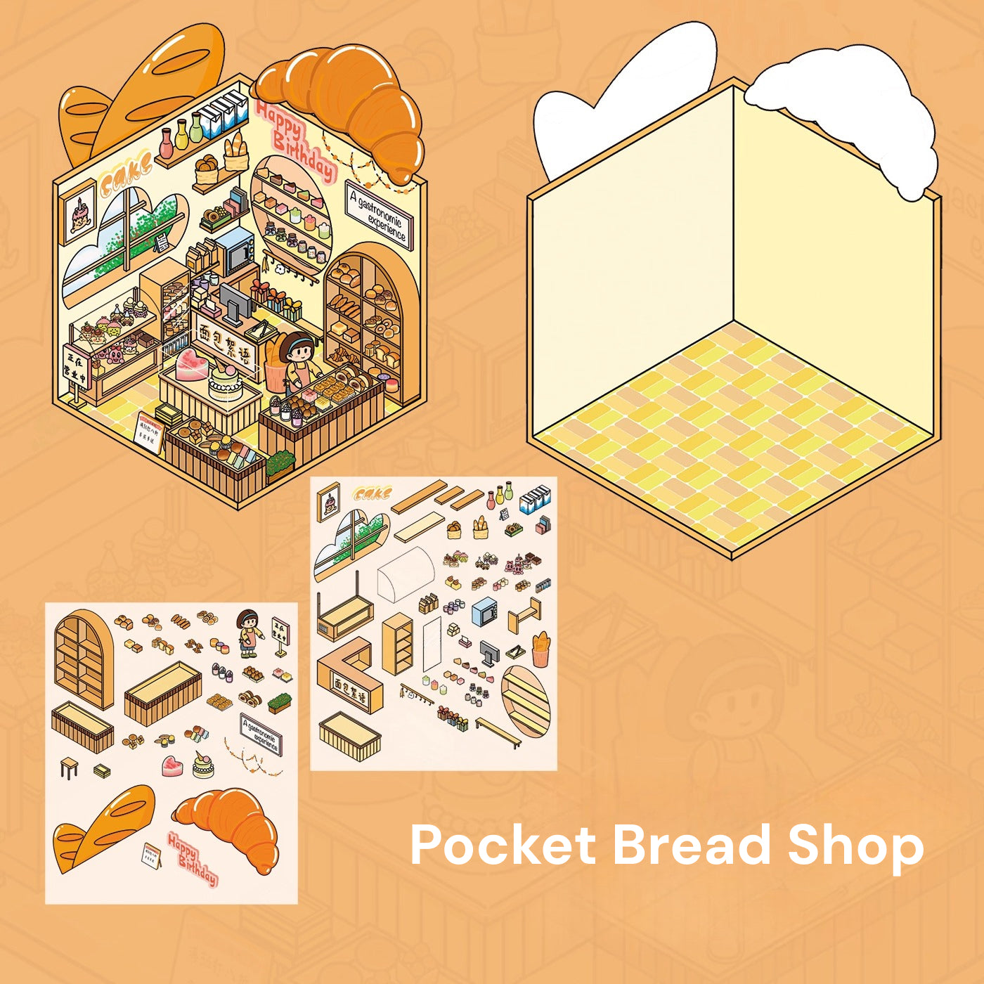 Pocket Scene Series 10.0 | Adesivi per scenette, adesivi 3D per miniature, adesivi fai-da-te per il sollievo dallo stress, adesivi per la creazione di scenari, adesivi fai-da-te