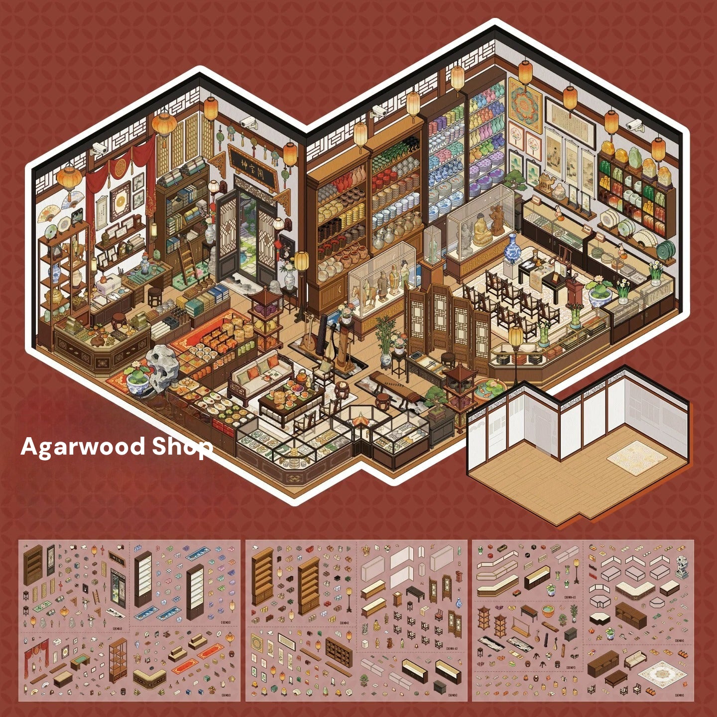 Stock Theme Vol. 4 | Seafood Shop | Scene Magic 20.0 Series | Sticker Scene, 3D Miniature Scene Stickers, stress-relief DIY stickers, Scene-setting Stickers