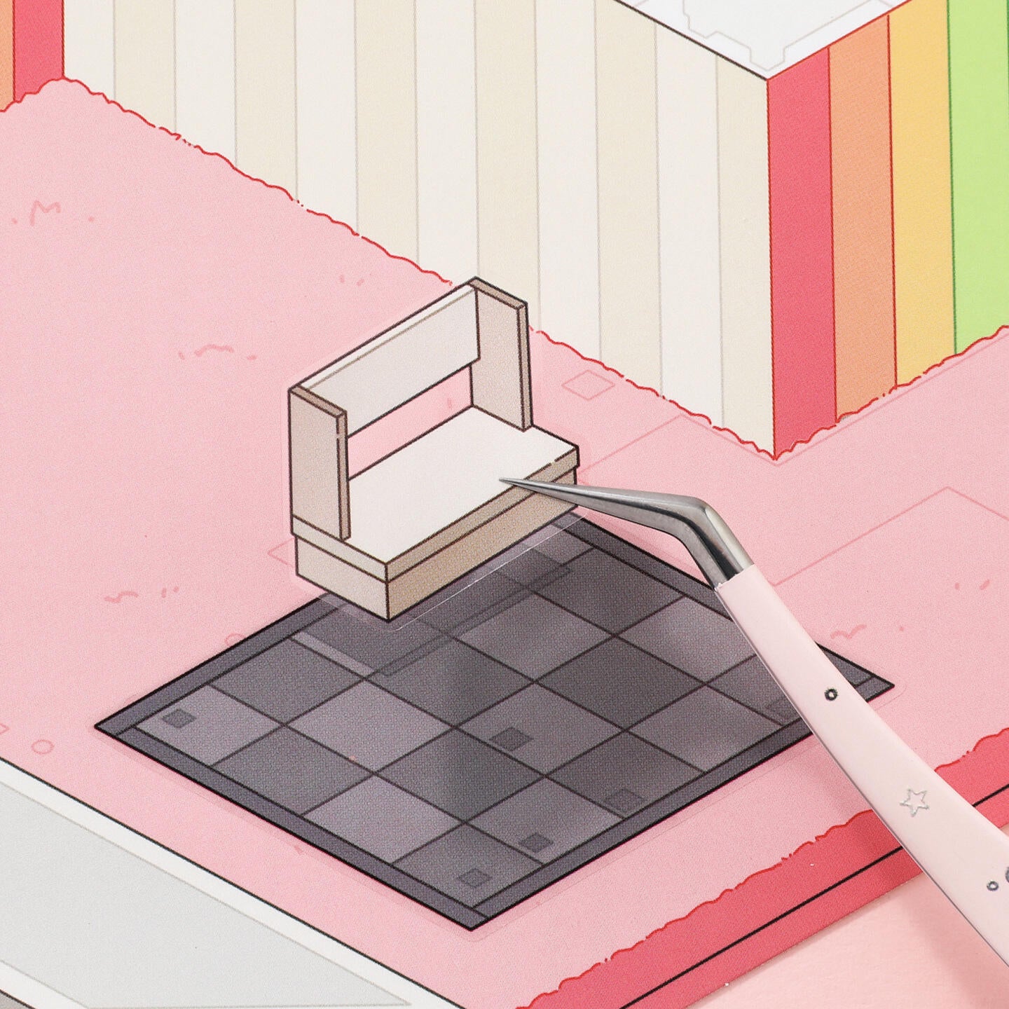 The Glass House | Large Size | With Transparent Cover | Scene Magic 17.0 Series | Sticker Scene, 3D Miniature Scene Stickers, stress-relief DIY stickers, Scene-setting Stickers