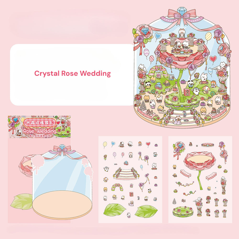 ウェディングテーマ | シーンワールド11.0シリーズ | DIYステッカーシーン、3Dミニチュアシーンステッカー、ストレス解消DIYステッカー、シーン設定ステッカー、DIYステッカー