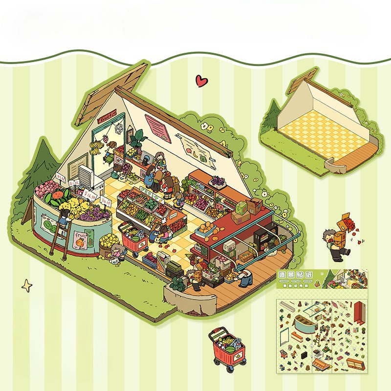 Big Size | Plant Theme | Scene Art 14.0 Series | Sticker Scene, 3D Miniature Scene Stickers, Stress - relief DIY stickers, Scene - setting Stickers - YYBB ART