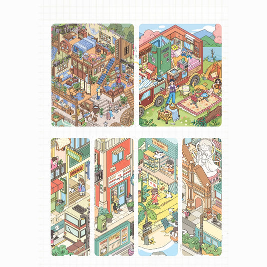 Wycieczka miejska | Seria Scene Time 16.0, Naklejki sceniczne, 3D miniaturowe naklejki sceniczne, Naklejki DIY redukujące stres, Naklejki do tworzenia scen, Naklejki DIY