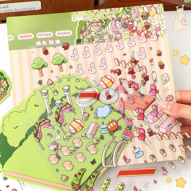 Big Size | Wedding Theme | Scene Art 15.0 Series | Sticker Scene, 3D Miniature Scene Stickers, Stress - relief DIY stickers, Scene - setting Stickers - YYBB ART