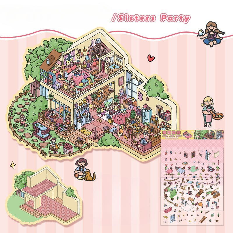 Big Size | Party Theme | Scene Art 9.0 Series | Sticker Scene, 3D Miniature Scene Stickers, Stress - relief DIY stickers, Scene - setting Stickers - YYBB ART