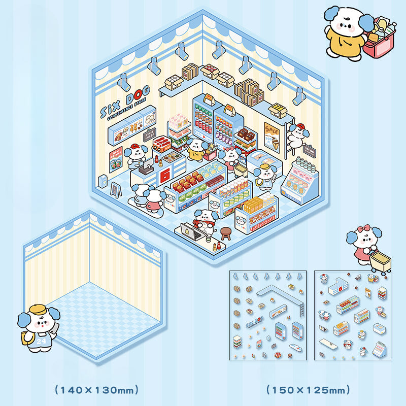 샵 테마 | Scene Art 7.0 시리즈 | 스티커 장면, 3D 미니어처 장면 스티커, 스트레스 해소 DIY 스티커, 장면 설정 스티커