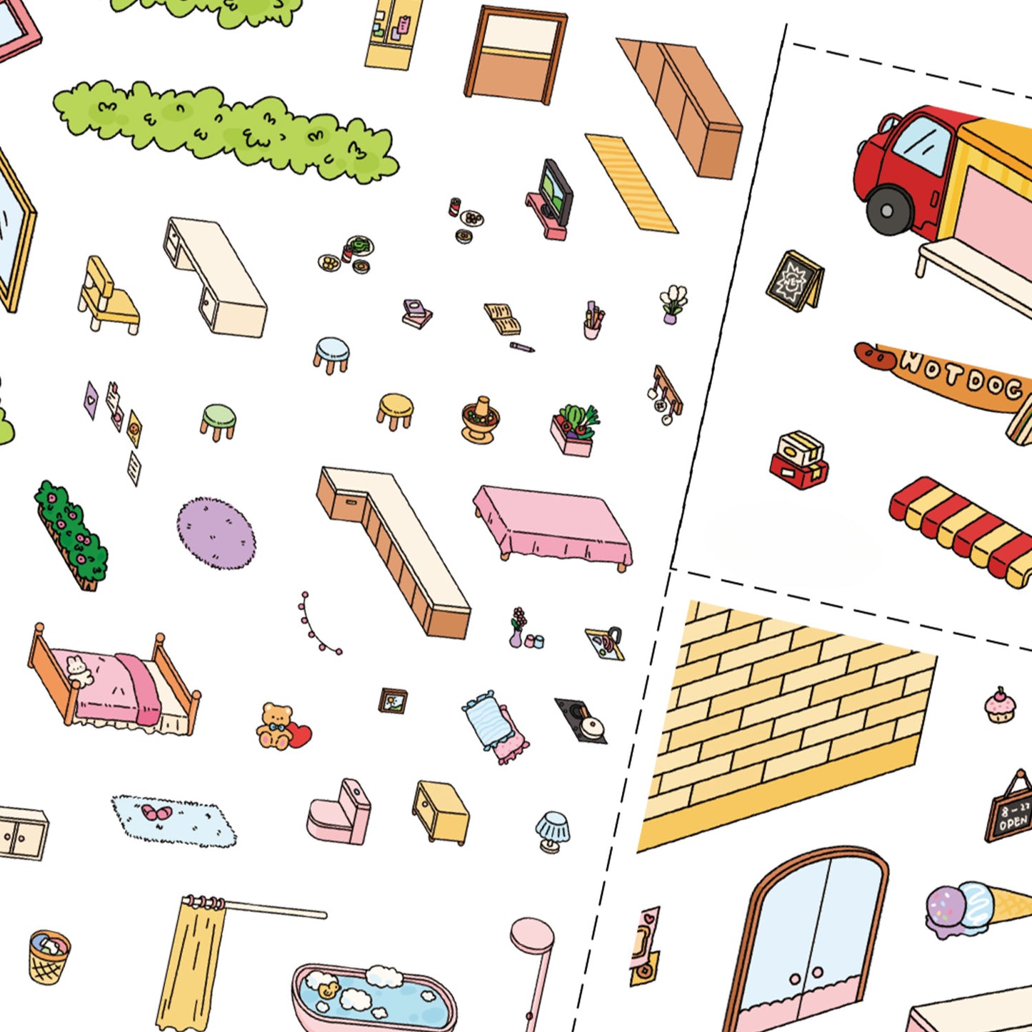 Summer Park | Pocket Scene Serie 7.0 | Sticker Szene, 3D Miniatur-Szenen-Sticker, Entspannungs-DIY-Sticker, Szenen-Gestaltungs-Sticker, DIY-Sticker