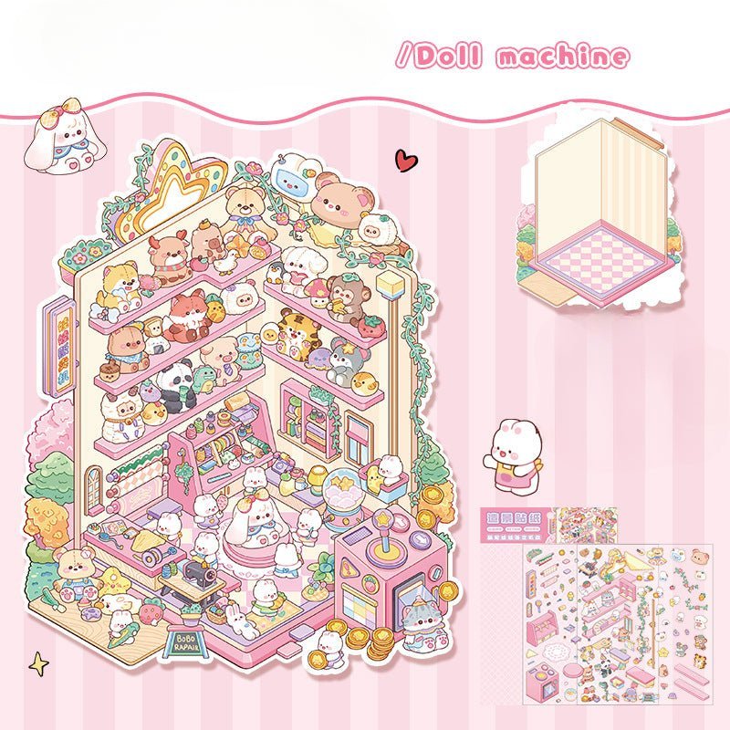 Big Size | Doll Theme | Scene Art 13.0 Series | Sticker Scene, 3D Miniature Scene Stickers, Stress - relief DIY stickers, Scene - setting Stickers - YYBB ART