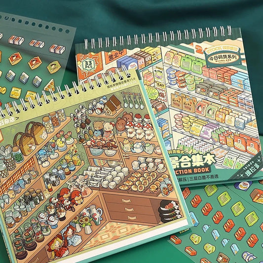 Stock Theme Vol. 2 | Self-Service Ramen Bar | Skewer Shop | Landscape Collection 10.0 Series | Sticker Book, Sticker Scene, 3D Miniature Scene Stickers, Stress-Relief DIY Stickers, Scene-Setting Stickers, DIY Stickers Book
