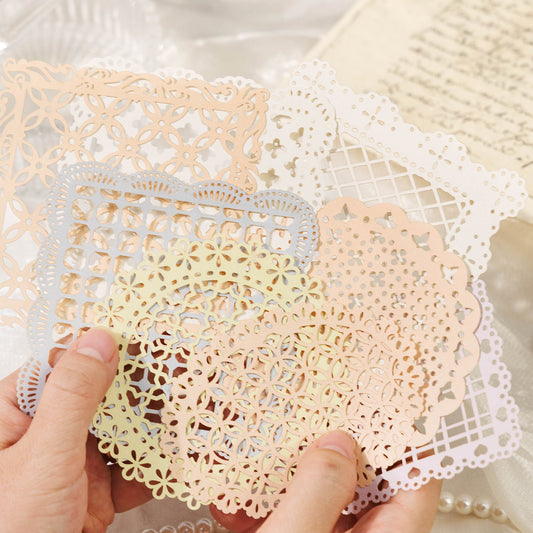 Encountering Alice Series Vintage Lace Hollow - out Journal Decoration Collage Background Material, Scrapbooking Collage Material - YYBB ART