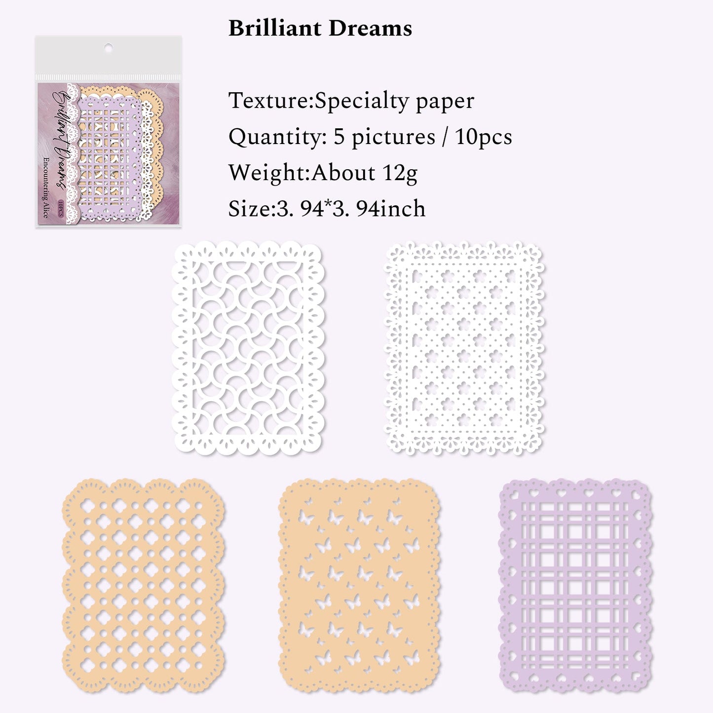 Encountering Alice Series Vintage Lace Hollow - out Journal Decoration Collage Background Material, Scrapbooking Collage Material - YYBB ART