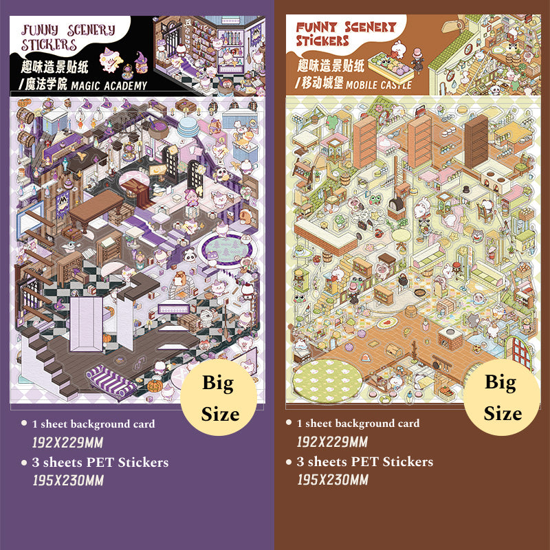 Thème magique | Grande taille | Série Scene Magic 9.0 | Autocollants de scène, autocollants de scène miniatures 3D, autocollants DIY anti-stress, autocollants de mise en scène