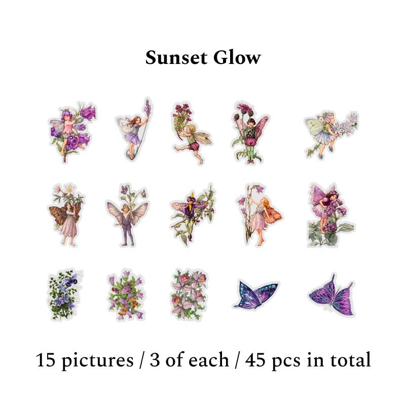 Flower Fairy Diary Series Vintage Scrapbook Stickers, Junk Journal Fairy Stickers, DIY Collage Decor PET Stickers - YYBB ART