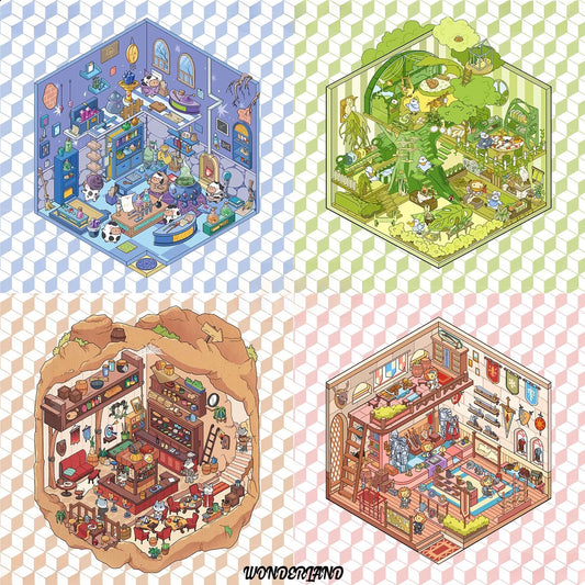 Wonderland Theme | Scene World 9.0 Series | DIY Sticker Scene, 3D Miniature Scene Stickers, Stress - Relief DIY Stickers, Scene - Setting Stickers - YYBB ART