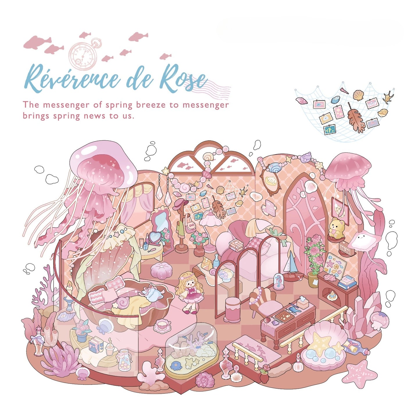 Révérence de Rose | Scene Garden 7.0 Series | Sticker Scene, 3D Miniature Scene Stickers, Stress-Relief DIY Stickers, Scene-Setting Stickers, DIY Stickers