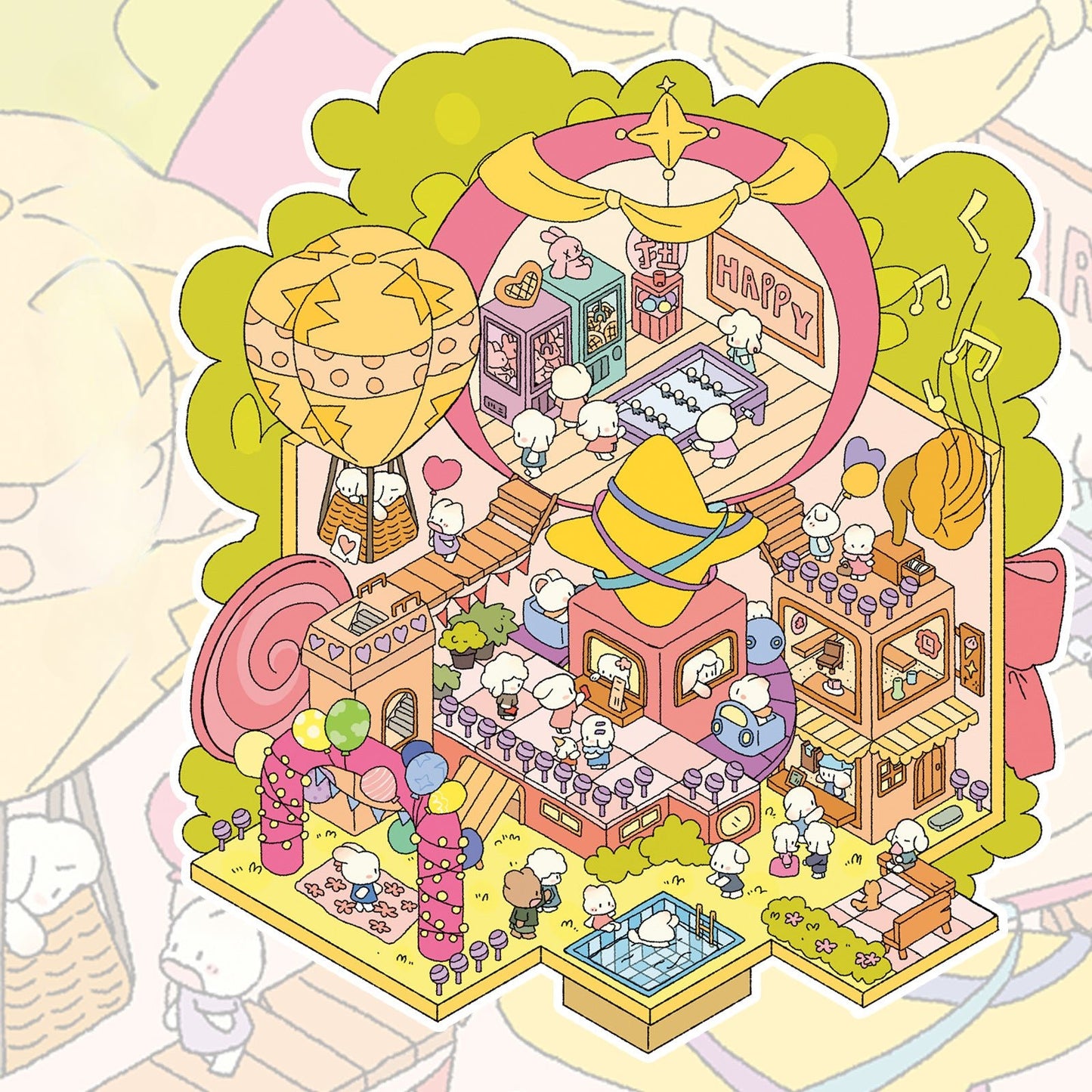 Scene Time 6.0 Series, Sticker Scene, 3D Miniature Scene Stickers, stress - relief DIY stickers, Scene - setting Stickers - YYBB ART