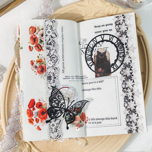 Lace Dance Series Journal Tape, Scrapbooking Tape Stickers, Collage PET Tape Stickers - YYBB ART