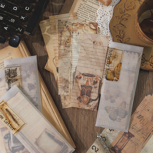 Nostalgic Collection Series Vintage Scrapbook Paper Pack, 30pcs, Vintage Journal Material Paper, DIY Collage Paper - YYBB ART