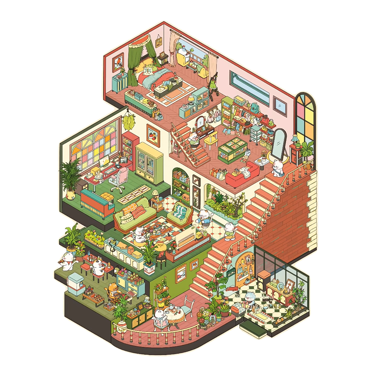 Duży rozmiar | Motyw willowy | seria Pocket Scene 6.0 | Naklejki sceniczne, 3D naklejki do miniaturowych scen, naklejki relaksacyjne DIY, naklejki do tworzenia scen, naklejki DIY