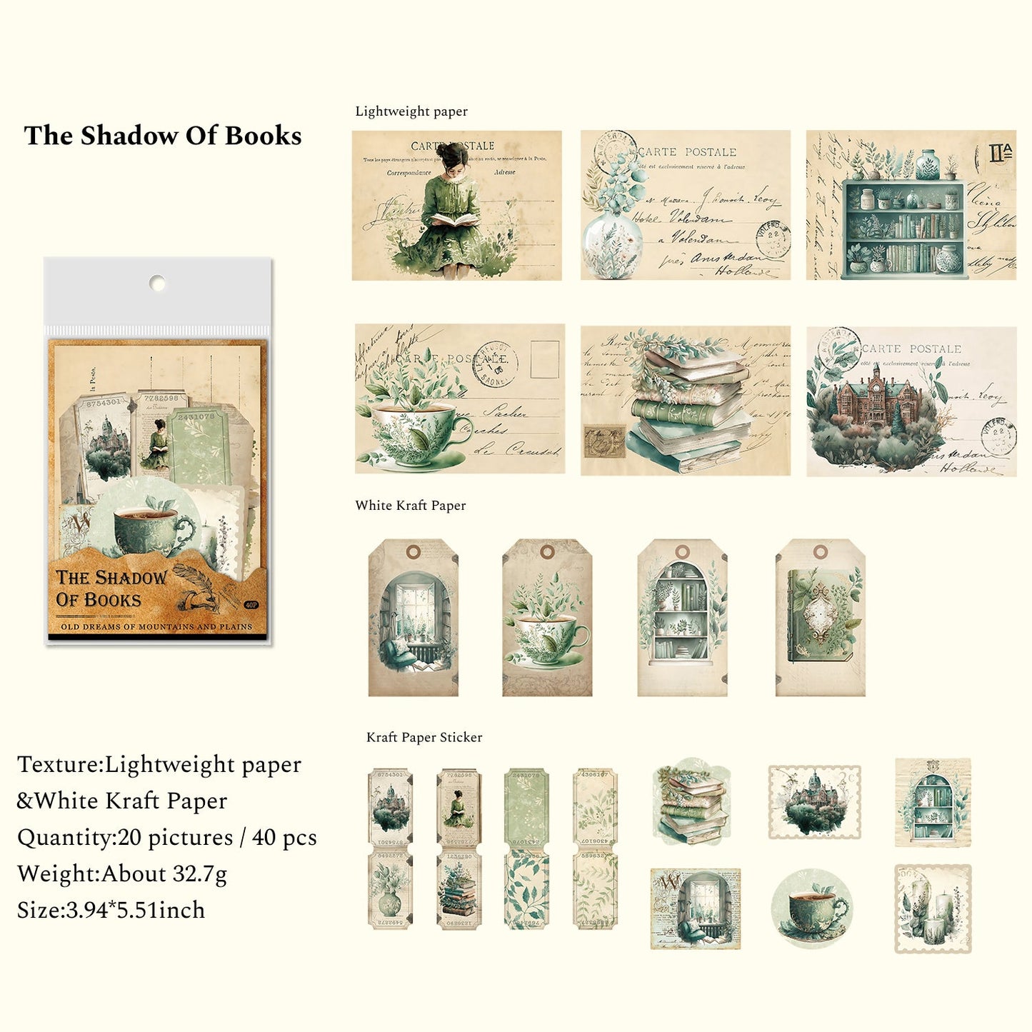 Old Dreams Of Mountains And Plains Series Scrapbook Material Paper Pack, Papers & Stickers, Vintage Junk Journal Paper, DIY Collage Decor Papers and Stickers - YYBB ART