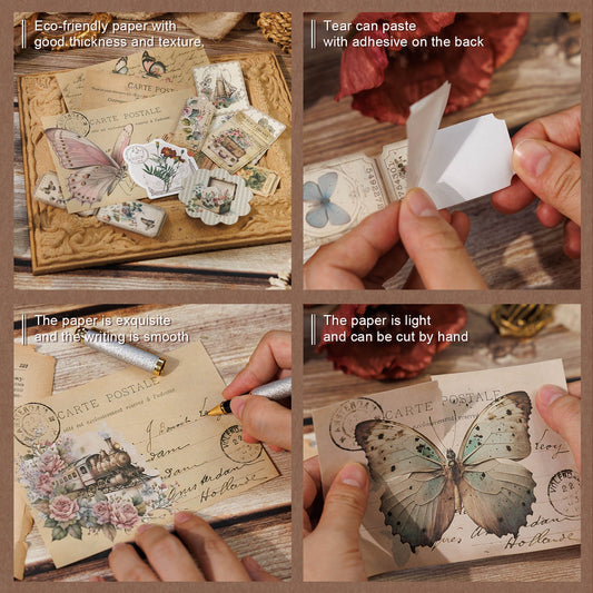 Old Dreams Of Mountains And Plains Series Scrapbook Material Paper Pack, Papers & Stickers, Vintage Junk Journal Paper, DIY Collage Decor Papers and Stickers - YYBB ART