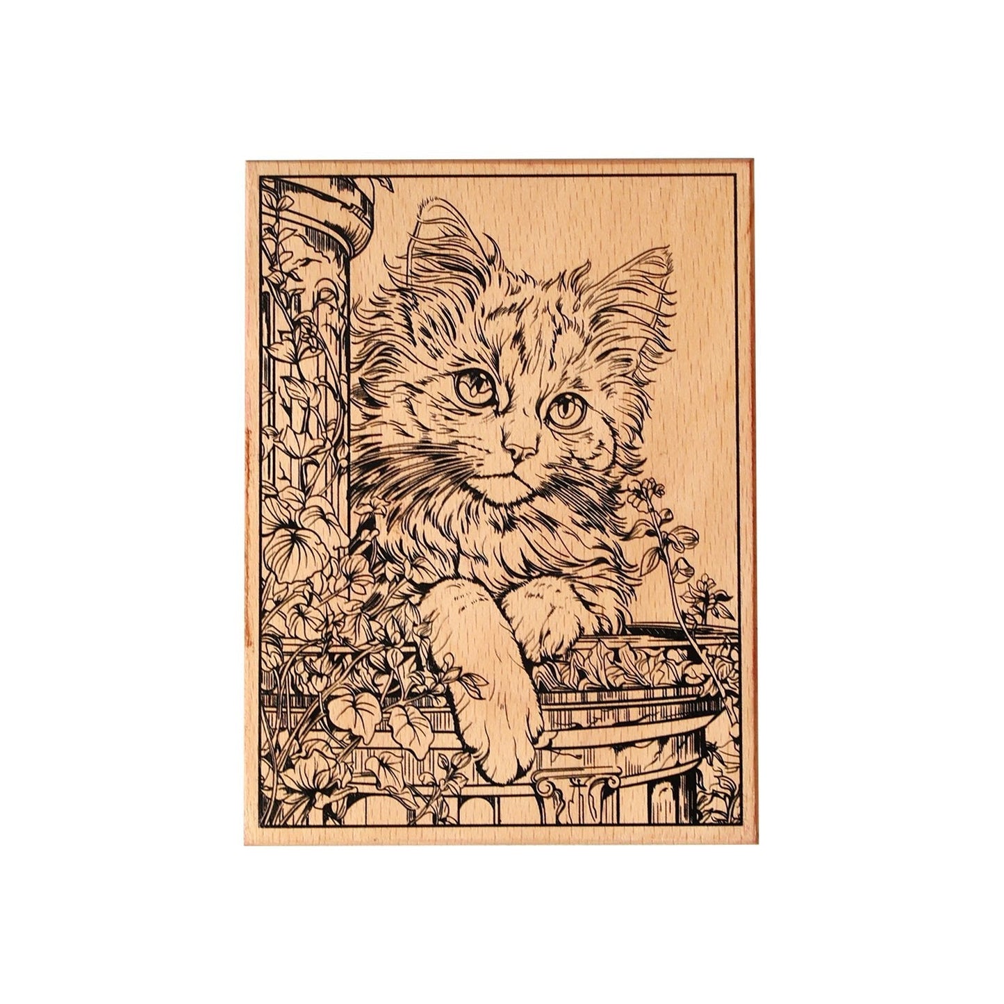 The cat in the Castle Scrapbooking Stamps - Vintage Wooden Scrapbooking Stamp Series - YYBB ART