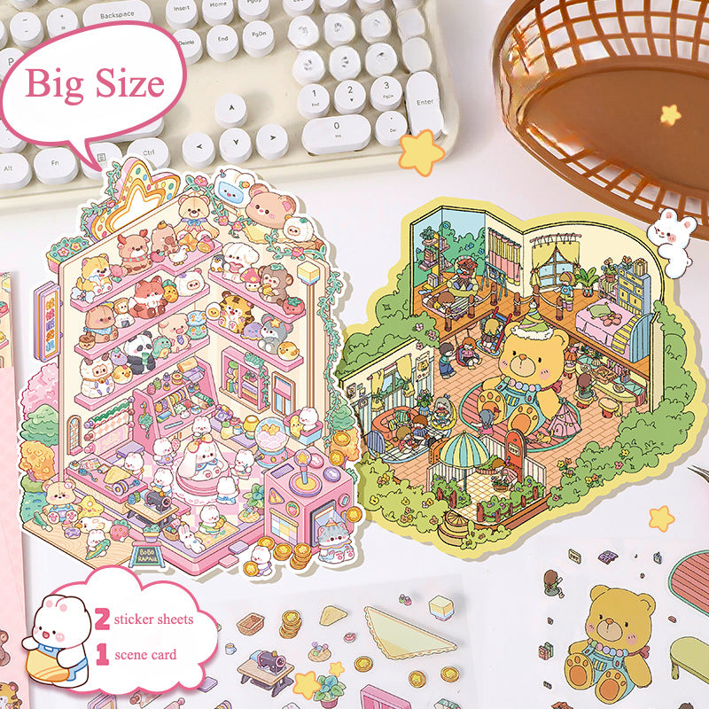 Big Size | Doll Theme | Scene Art 11.0 Series | Sticker Scene, 3D Miniature Scene Stickers, Stress-relief DIY stickers, Scene-setting Stickers