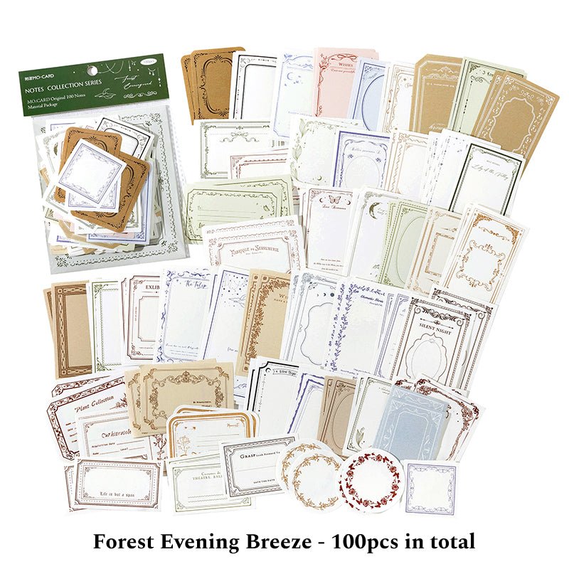 100pcs, Recall Prologue Series Scrapbook Material Paper Pack, DIY Collage Decor Material Paper, Junk Journal Paper Memo Pack - YYBB ART