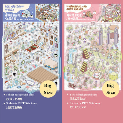 Big Size | Scene Magic 8.0 Series | Wonderland Theme | Sticker Scene, 3D Miniature Scene Stickers, stress-relief DIY stickers, Scene-setting Stickers