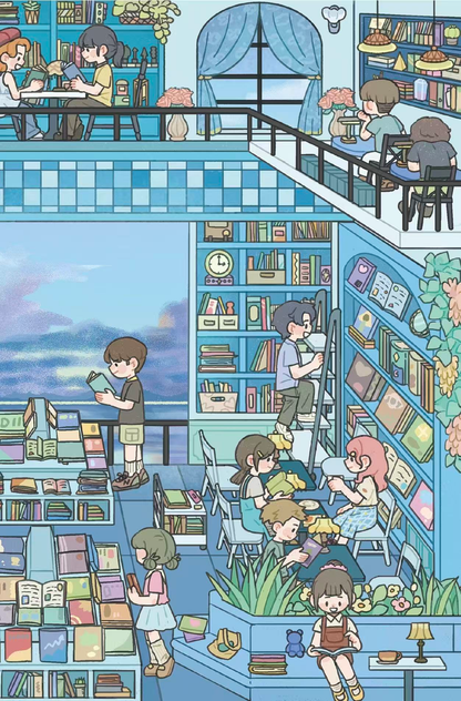 Café du Coucher de Soleil | Série Scene Time 17.0, Scène autocollante, Autocollants de scène miniature 3D, Autocollants DIY anti-stress, Autocollants de mise en scène, Autocollants DIY