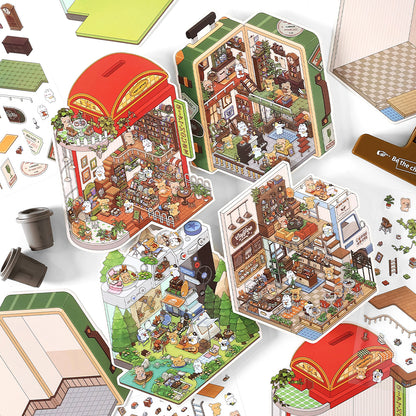 Open Today Series 6.0 | Sticker Scene, 3D Miniature Scene Stickers, Stress-relief DIY stickers, Scene-setting Stickers