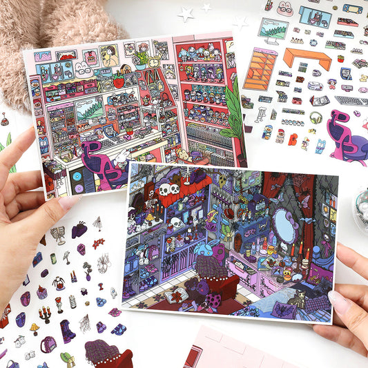 Moje Małe Domki 7.0 | Naklejki Scen, Naklejki Miniatury 3D, Naklejki Antystresowe DIY, Naklejki Scenograficzne, Naklejki DIY