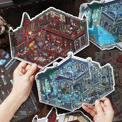 ビッグサイズ | My Little House 10.0 | ステッカーシーン、3Dミニチュアシーンステッカー、ストレス解消DIYステッカー、シーン設定ステッカー、DIYステッカー