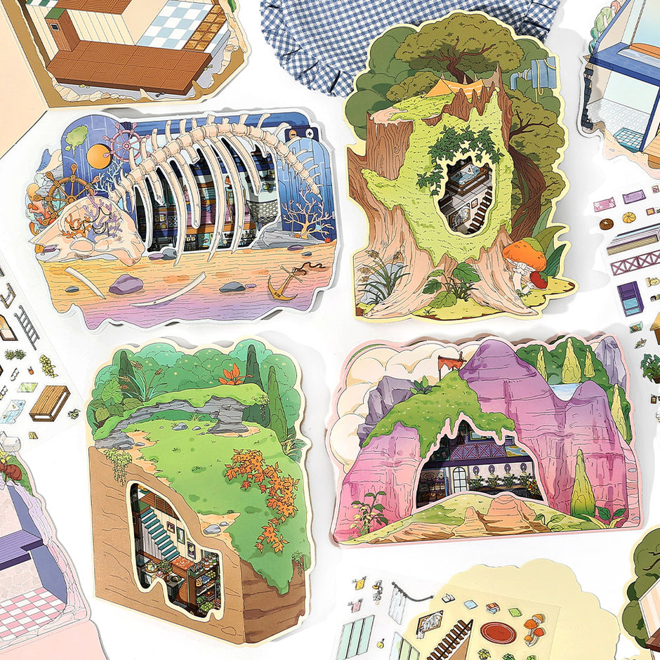Mini Scenes Sticker Miniature Scene Sticker - YYBB ART SHOP