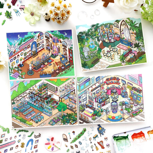 Dzisiaj otwarta seria 18.0 | Naklejki Sceniczne, Naklejki 3D Miniatury, Naklejki DIY Leczące Stres, Naklejki Scenograficzne, Naklejki DIY