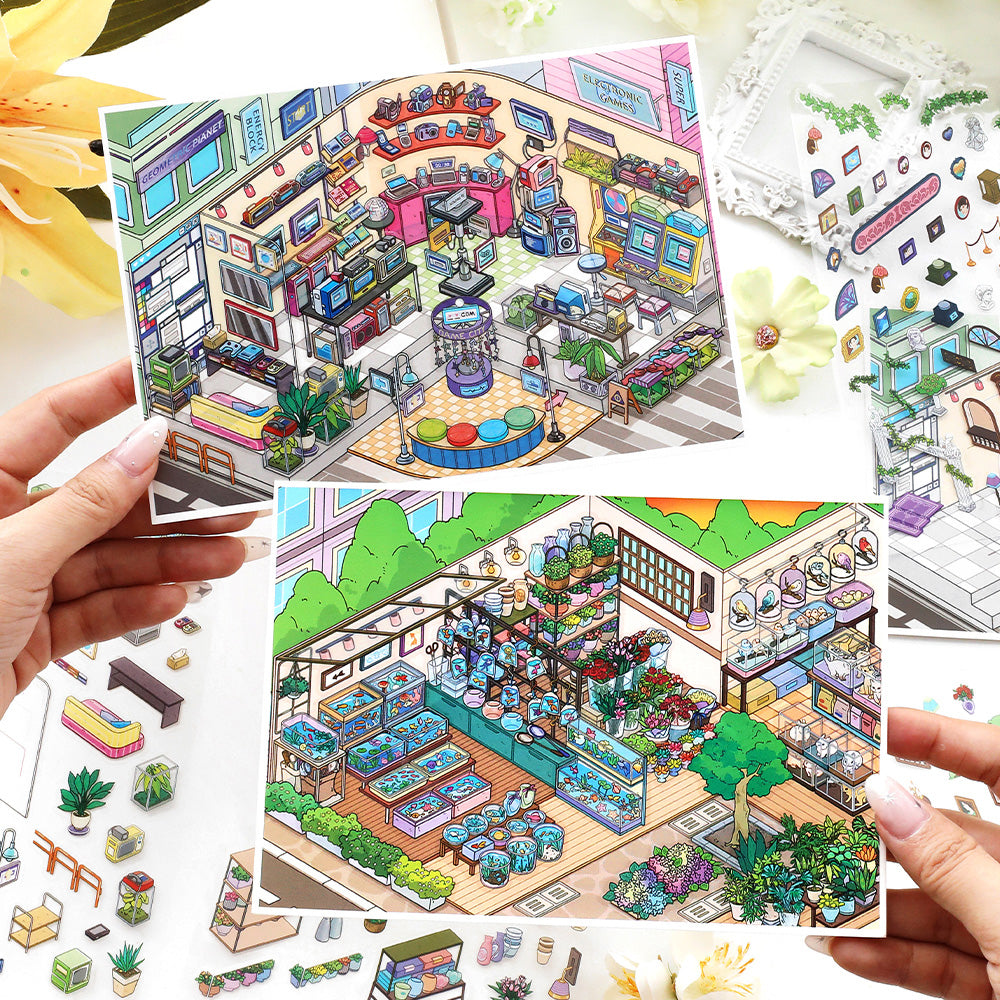 Bugün Açık Seri 18.0 | Etiket Sahnesi, 3D Minyatür Sahne Etiketleri, Stres Giderici Kendin Yap Etiketleri, Sahne Kurulum Etiketleri, Kendin Yap Etiketleri