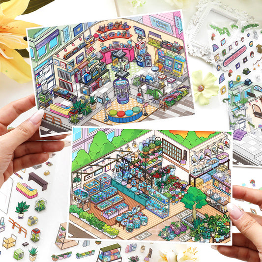 Dzisiaj otwarta seria 18.0 | Naklejki Sceniczne, Naklejki 3D Miniatury, Naklejki DIY Leczące Stres, Naklejki Scenograficzne, Naklejki DIY