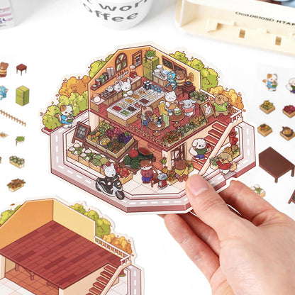 Open Today Series 3.0 | Sticker Scene, 3D Miniature Scene Stickers, Stress-relief DIY stickers, Scene-setting Stickers