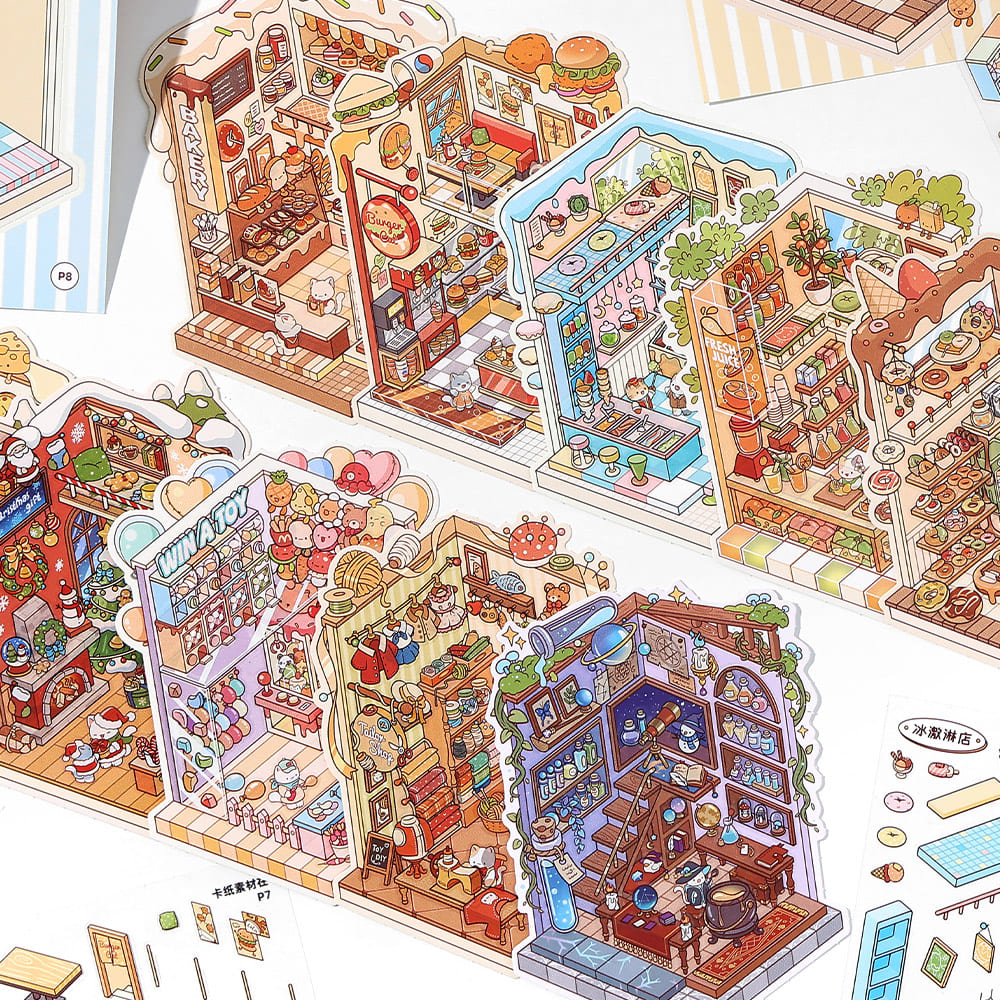 Open Today Series Sticker Scene Book | Sticker Book, Sticker Scene, 3D ...