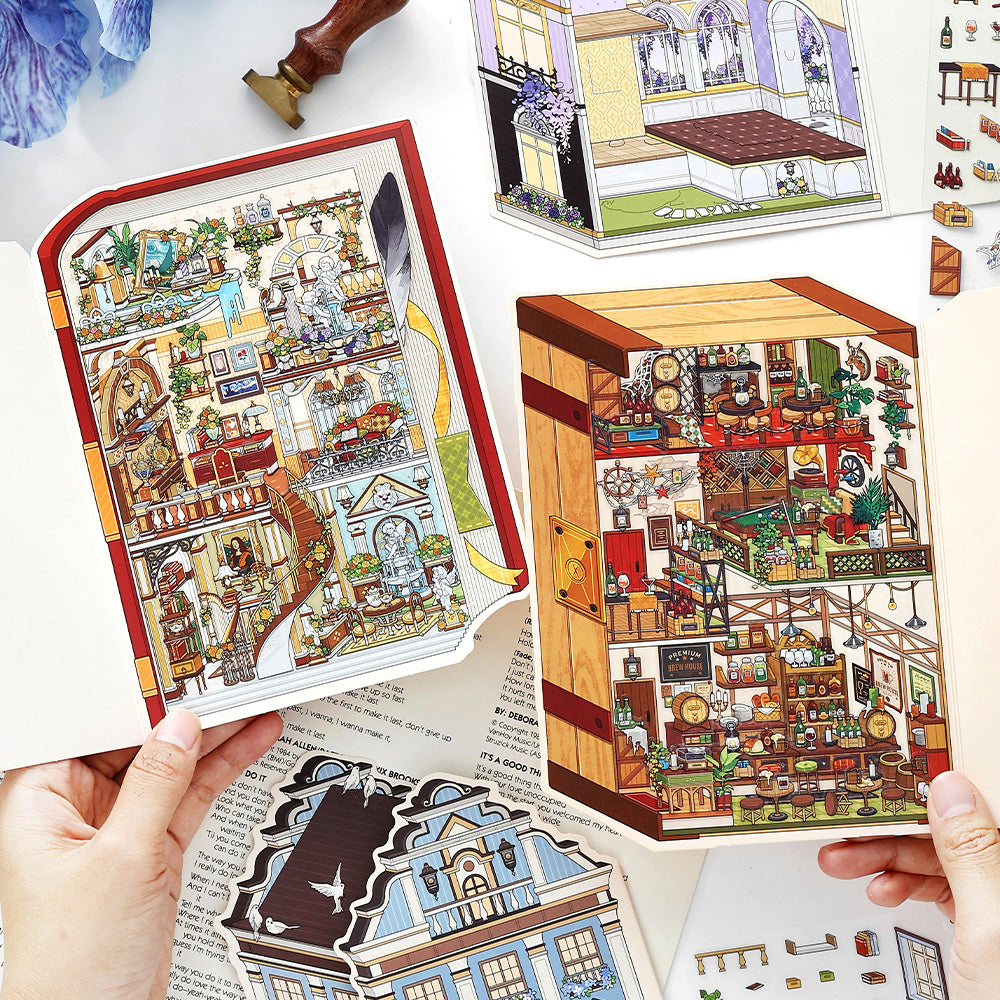 Mój Mały Domek 9.0 | Naklejki Sceniczne, 3D Miniatury Naklejek Scenicznych, Naklejki DIY ulatniające stres, Naklejki Ustawiające Scenę, Naklejki DIY