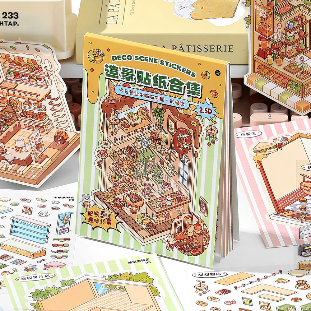 Sticker Scene Library Open Today Series Sticker Scene Book | Sticker Book, Sticker Scene, 3D ...