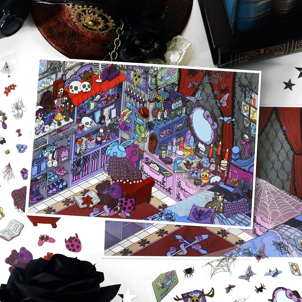 나의 작은 집 7.0 | 스티커 장면, 3D 미니어처 장면 스티커, 스트레스 해소 DIY 스티커, 장면 설정 스티커, DIY 스티커