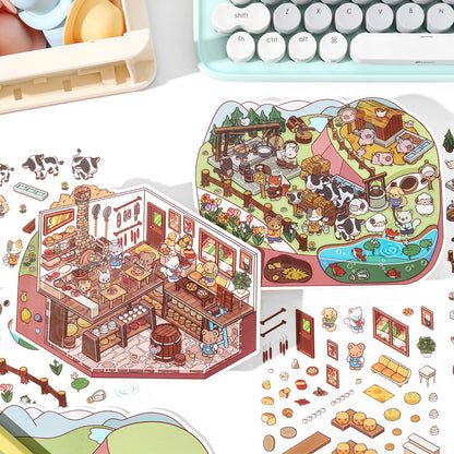 Open Today Series 3.0 | Sticker Scene, 3D Miniature Scene Stickers, Stress-relief DIY stickers, Scene-setting Stickers