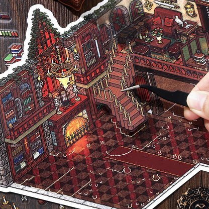 ビッグサイズ | My Little House 10.0 | ステッカーシーン、3Dミニチュアシーンステッカー、ストレス解消DIYステッカー、シーン設定ステッカー、DIYステッカー