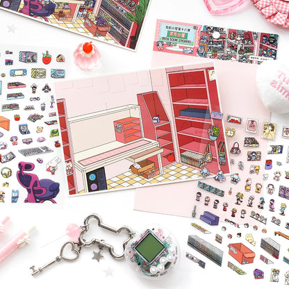 나의 작은 집 7.0 | 스티커 장면, 3D 미니어처 장면 스티커, 스트레스 해소 DIY 스티커, 장면 설정 스티커, DIY 스티커