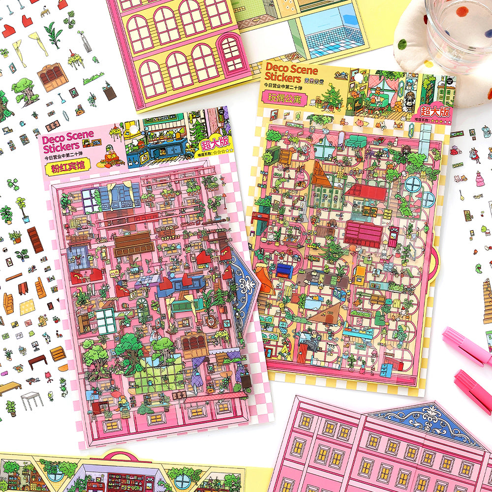 Büyük Boyut | Open Today Serisi 15.0 | Yapışkan Sahne, 3D Minyatür Sahne Yapışkanları, Stres Azaltıcı DIY Yapışkanları, Sahne Oluşturma Yapışkanları, DIY Yapışkanları